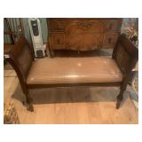 END OF BED BENCH W/ CANED SIDES