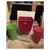 TIN PLANTERS, ACRYLIC DISPLAY STAND