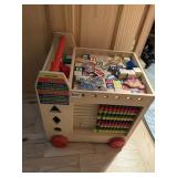 WOOD WAGON TOY FOR CHILD 4-SIDED BUSY CAR