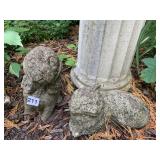 CAT AND DOG CEMENT CAT, DOG, FROG 6" TO 9"