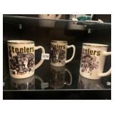 THREE STEELER MUGS PRO FOOTBALL HALL OF FAME