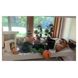 TIN PUMPKIN, BUCKET, WATER CAN, CANDLE HOLDERS