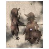 22X25 RUSTY TIN BOY AND GIRL GARDEN DECORATION