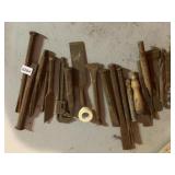 ANTIQUE CHISELS, PLYER, CARPET KNIFE, ETC.