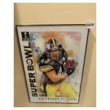 STEELER DAN HART FRAMED SUPERBOWL XLV, 17.5X11