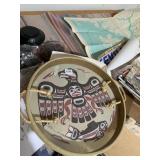 DRUM STYLE SERVING TRAY W/ ROPE HANDLES