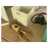 WOOD WIND CHIMES, 12X12X12 TIN BOX, OZARK TRAIL