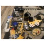 NEW XL STEELERS SLIPPERS, 2 FLAGS, SOCKS,
