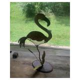 23" TALL TIN FLAMINGO