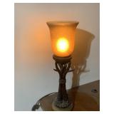 25" H HORN CABIN LAMP DESIGN LAMP W/ CRACKLE