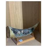 BUFFALO HORN CARVED WITH BUFFALO GRAVING RESIN