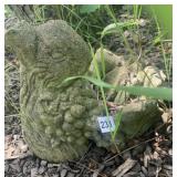 CONCRETE RABBIT WITH BASKET, MISSING EARS, 12"