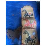 BURLAP AND HORSED HANGING ORGANIZER AND BUTTERFLY