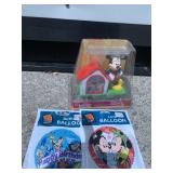 MICKEY MOUSE BALLOON, DOGHOUSE ALARM CLOCK NEW