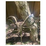 22" METAL FLOWER AND BUTTERFLY GARDEN PICKS