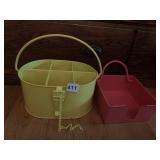 METAL BIN AND SILVERWARE HOLDER WITH BOTTLE