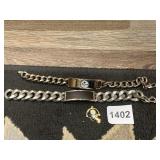 2 MENï¿½S ID BRACELETS, ONE 8" ONE STEELERS