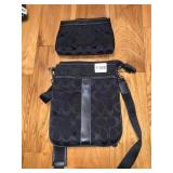COACH SIGNATURE CROSS BODY PURSE AND MATCHING