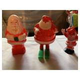 VINTAGE SKIING SANTA AND SANTA FIGURE