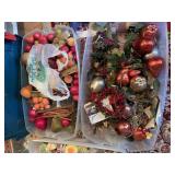 TWO TOTES W/ ARTIFICIAL SCENTED DRIED FRUIT ETC.