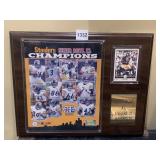 SUPER BOWL XL CHAMPION PLAQUE WITH CARD, 12X15