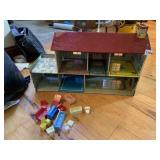 TIN DOLL HOUSE WITH SOME FURNITURE