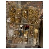 ASSORTED PLASTIC BINS W/ BEADS FOR JEWELRY 3