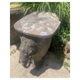 CONCRETE ELEPHANT SIDE TABLE, 16X12X16 BACK OF