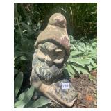 CEMENT GNOME IN THE GARDEN
