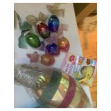 LARGE LIGHT UP CHRISTMAS BULBS, EASTER BASKET,