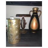 BATTERY OP CANDLE WITH TIN CUT OUT, 13" DOUBLE