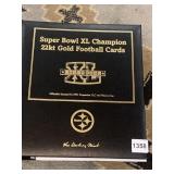 SUPER BOWL XL CHAPS 22K PLATED FOOTBALL CARDS,