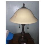 FROSTED SHADE DUAL BULB LAMP