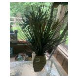DECORATIVE GRASS IN WICKER VASE