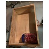 HAND CRAFTED WOOD BOX W/ ELECTRICAL CAPS AND