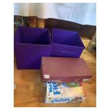 COLLAPSIBLE PURPLE BOXES, SCRABBLES, WEE LITTLE