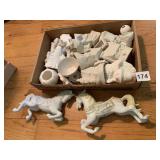CERAMIC CAROUSEL HORSE, GHOST, PORCELAIN PORINGER