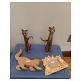 CAT GROUP INCLUDING PICTURE FAME