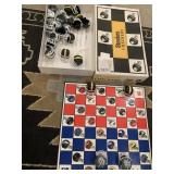 BLACK/GOLD MINI HELMETS CHECKERS SET W/ BOX