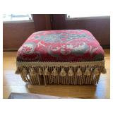 TWO OTTOMANS ONE WITH FRINGE