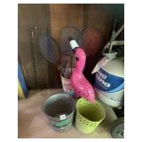 MARGARITAVILLE TIN BUCKET, BLOW UP FLAMINGO