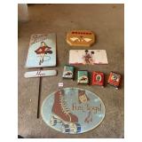 CHRISTMAS SKATE HERE SIGN AND VINTAGE TOBACCO