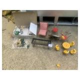 MINIATURE DOLL FURNITURE, ARMY FIGURES, GARDENING