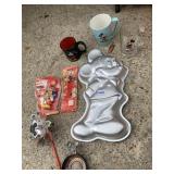 MICKEY MOUSE MOLD, MUG AND MICKEY ITEMS