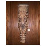 LARGE CARVED WOOD TRIBAL MASK