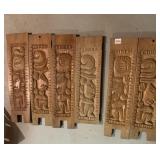 CARVED WOOD PANELS - 6 PIECES - 22" X 6"
