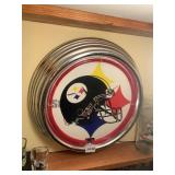 STEELERS NEON CLOCK, 15"