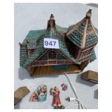 LIGHT UP HOUSE AND 6 CARVED BLOCKS