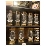 10 STEELERS GLASSES, 1976