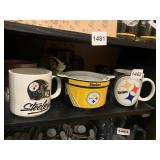 STEELER MUGS AND STEELERS CROCK